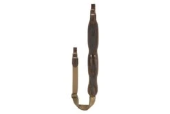 Riserva Rifle Sling In Leather With Ammo Holder - Natural Tanned Leather