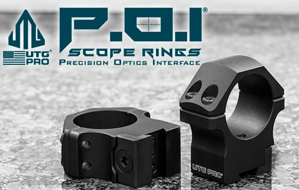 UTG PRO 1"/2PCs Medium Profile P.O.I Dovetail Rings 1 UTG PRO 1"/2PCs Medium Profile P.O.I Dovetail Rings