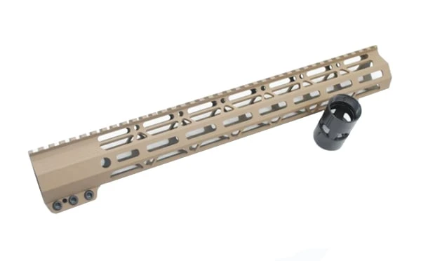 Tan M-Lok Clamping Free Float Handguard 12 Inch 1 Tan M-Lok Clamping Free Float Handguard 12 Inch